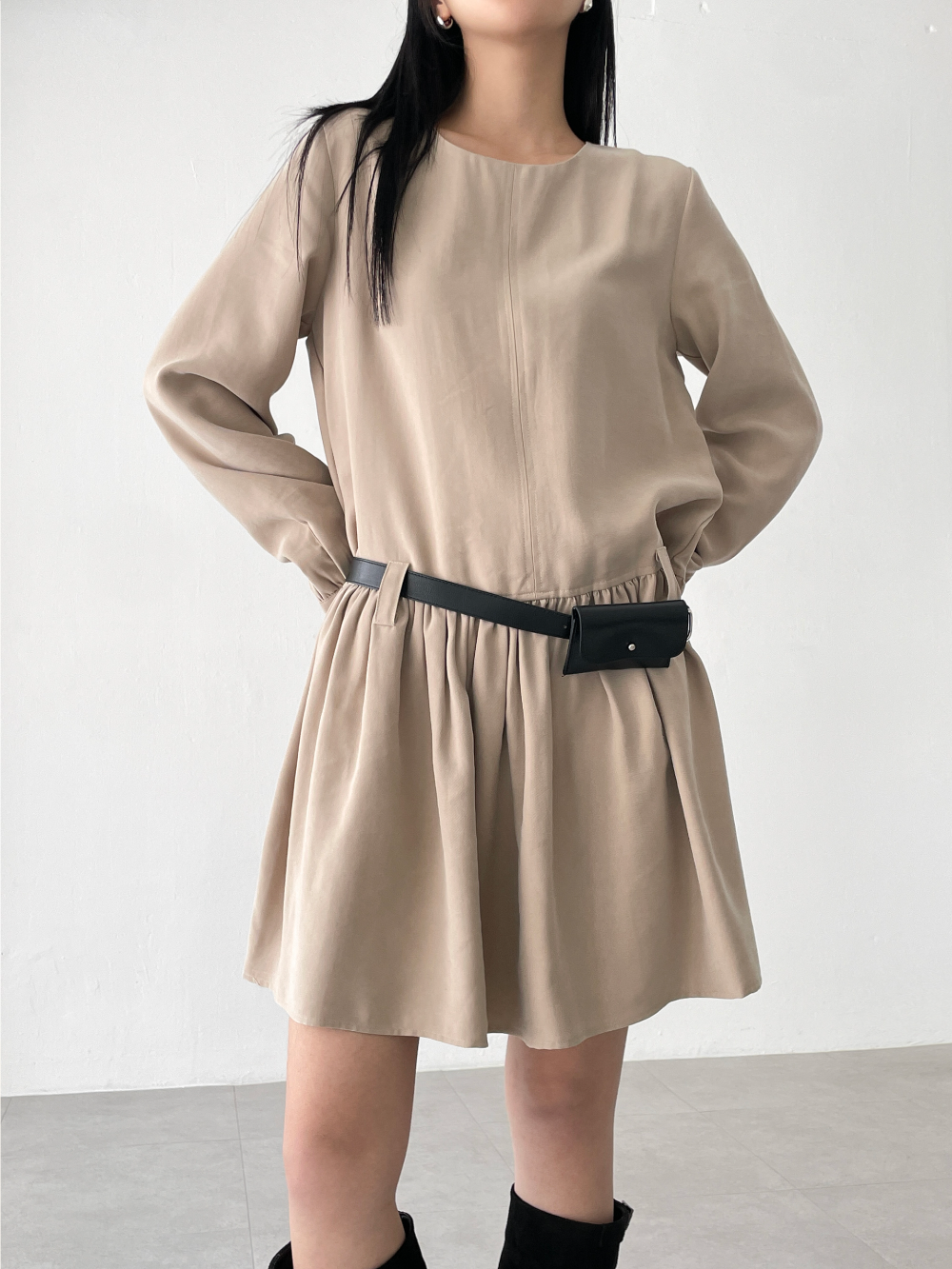 row belted dress (2color)